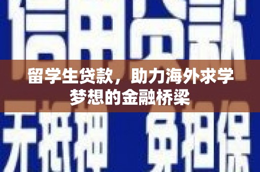 雨城留学生贷款，助力海外求学梦想的金融桥梁
