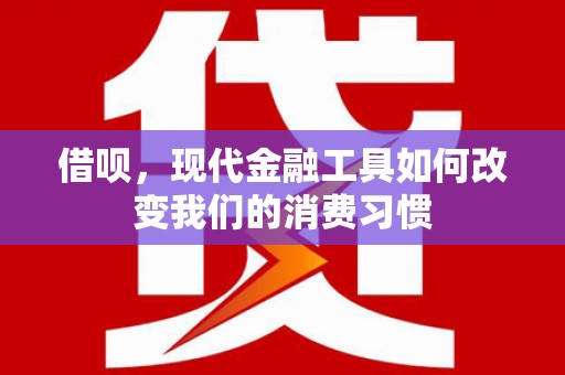 雨城借呗，现代金融工具如何改变我们的消费习惯