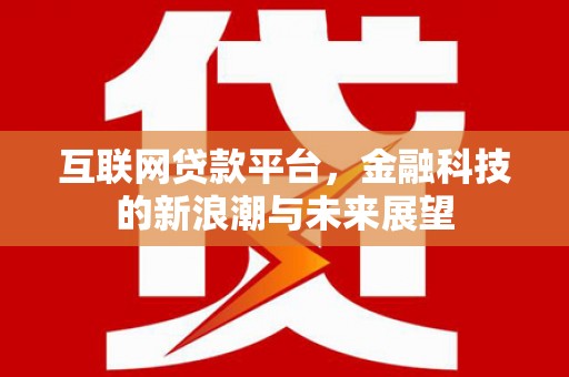 雨城互联网贷款平台，金融科技的新浪潮与未来展望